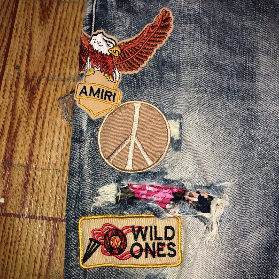 Amiri Biker Multipatch Pants (Category: Jeans) located in Dasmarinas. Submitted by corenyxmessy_3rd_account (Listing ID 1459781613, Image 3). Description: waist - 30 to 32 length - 41.