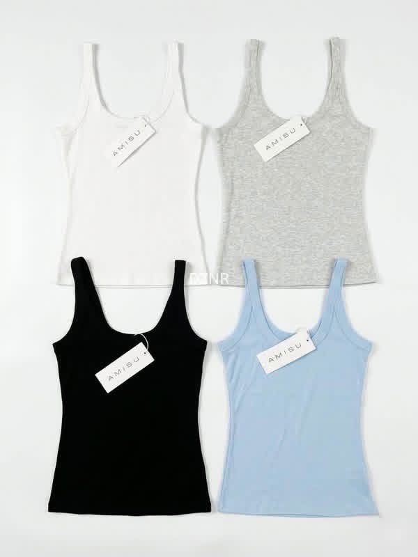 AMISU Basic Ribbed Tank Tops (Category: Sleeveless) located in Abucay. Submitted by itskylieeee_ (Listing ID 1459822689, Image 3). Description: all colors are available, just message me for the available size over • runs 100% cotton perfect for lounge wear.
