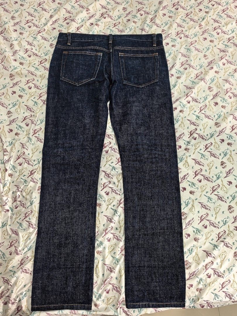 A.P.C. Petit Standard Jeans Size 30 (Category: Jeans) located in Manila. Submitted by mightytiger31.bintij (Listing ID 1459759669, Image 2). Description: - Brand: A.P.C. - Model: Petit Standard - Color: Dark Wash - Size: 30 Waist - Fit: Straight Leg - Closure: Button Fly - Material: 100% Cotton - Details: Classic five-pocket styling, orange contrast stitching - Selvedge jeans.