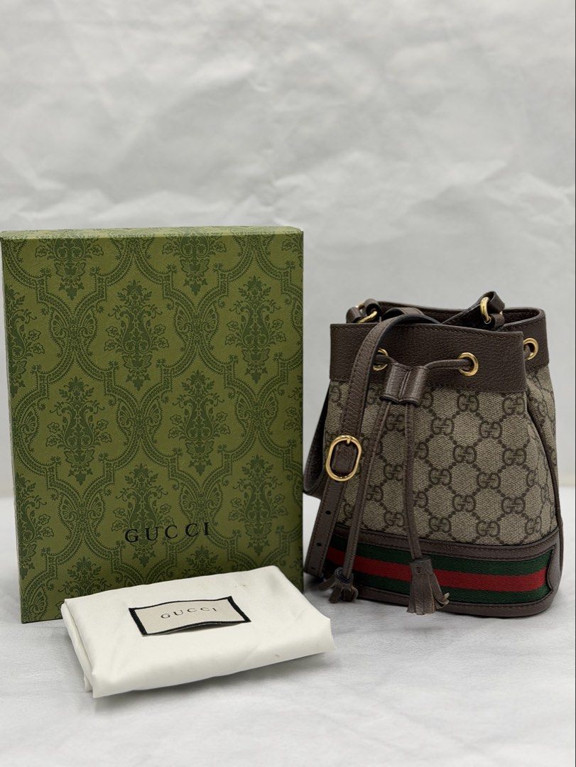 Authentic Gucci Ophidia Mini Bucket (Category: Luxury Bags & Wallets) located in Manila. Submitted by maria_2326 (Listing ID 1453486033, Image 1). Description: Gucci Ophidia Mini Bucket Bag Guarantee Authentic Inclusions: Box, Dust Bag and free bag organizer No lowballing 👎🏻 Location: Manila/QC.