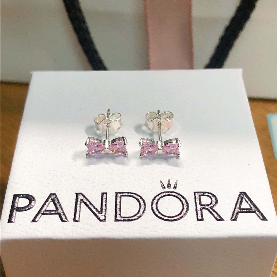 Authentic Pandora Sparkling Pink Bow Stud Earrings (Category: Earrings) located in Manila. Submitted by daintyjewels (Listing ID 1459881906, Image 1). Description: .