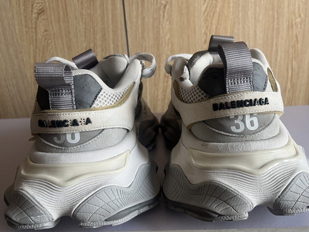 Balenciaga Triple S Sneakers (Category: Sneakers & Footwear) located in Cebu City. Submitted by lequiaabanid (Listing ID 1459900045, Image 2). Description: 🔥 Balenciaga Triple S Sneakers 🔥 Iconic chunky silhouette. Clean neutral colorway. Serious streetwear vibes. Selling my Balenciaga Triple S sneakers. 🤍 ✨ Details: 👟 Size: 36 🤍 Color: Neutral white/grey colorway 🔖 Condition: Good condition, well maintained ✨ Signature chunky Triple S sole