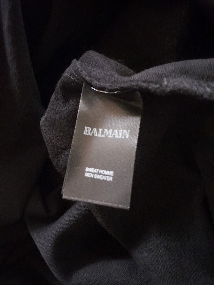 Balmain hoodie black large/xl (Category: Coats, Jackets and Outerwear) located in Quezon City. Submitted by tchalamett (Listing ID 1459807475, Image 3). Description: balmain hoodie black large & xl authentic from u.k. brandnew with tag in. - width in. - lenght.
