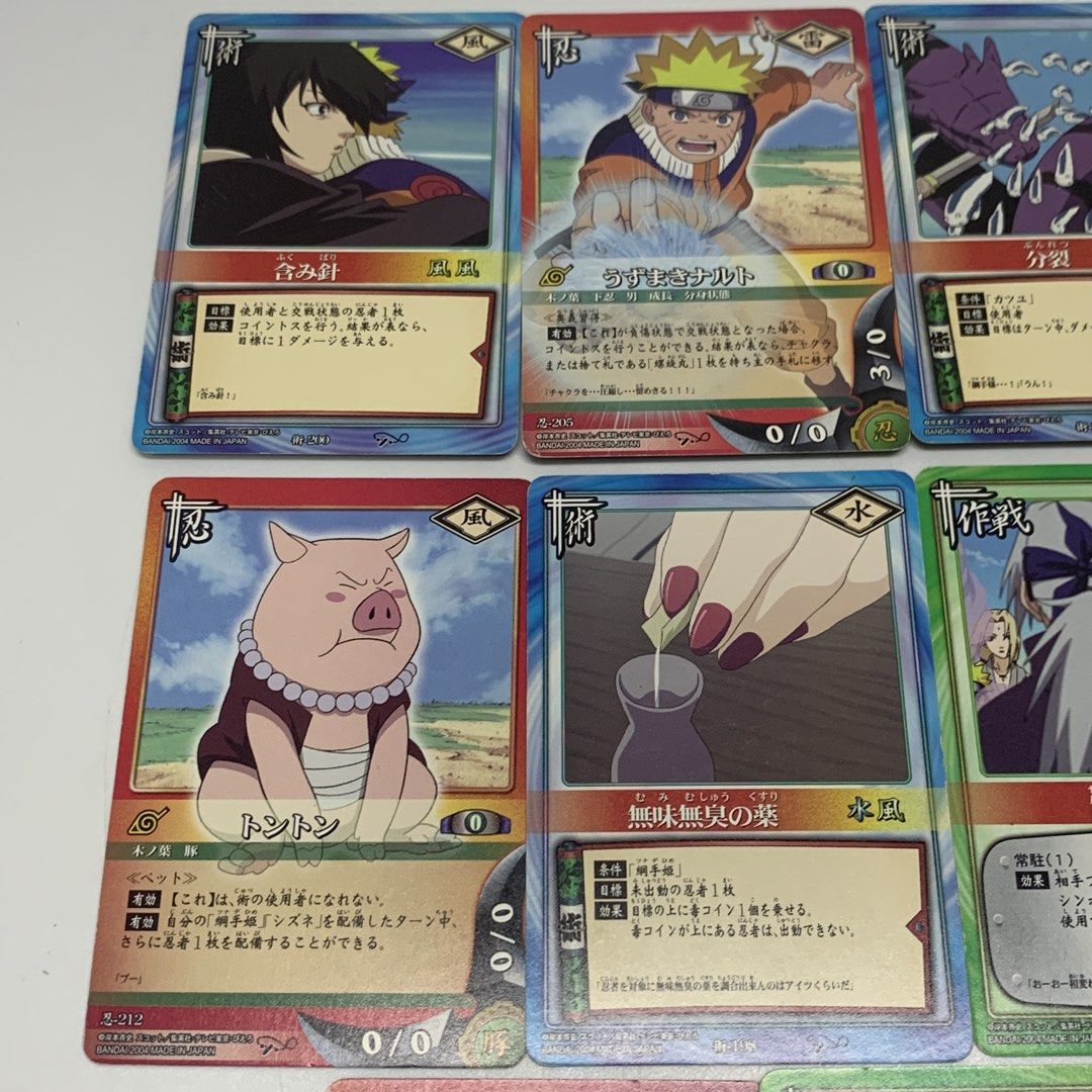 Bandai JP Naruto Card Game CCG Set (Category: Raw Singles) located in General Trias. Submitted by shxx_phine (Listing ID 1459837681, Image 3). Description: 📌LP posted, PLS refrain from haggling 📌 all items are japan surplus finds 📌 STRICTLY mine now, pay after invoice 📌 NO RUSH shipping (we ship every tues & fri, depending on our availability) 📌 NO cancellation, return and refunds mod | j&t, lalamove mop | gcash , maribank 📍cavite, ph.