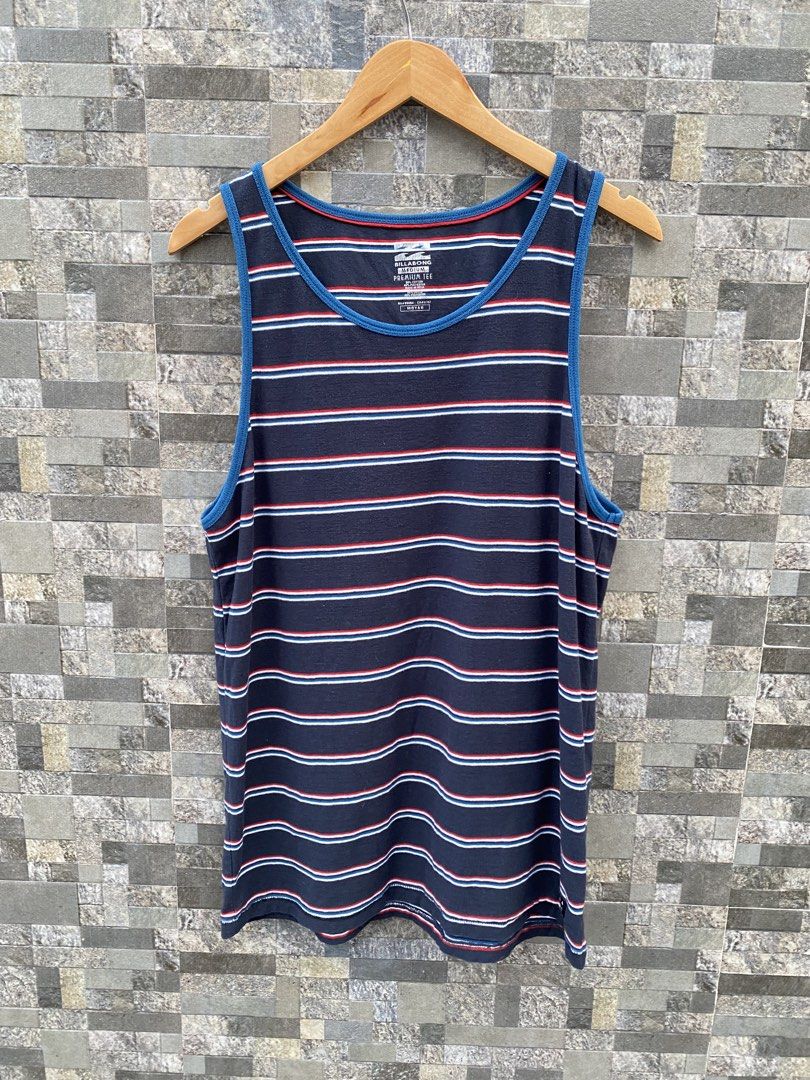 Billabong Stripes Tanktop (Category: Tshirts & Polo Shirts ) located in Santa Rosa. Submitted by thriftandwrap.2020 (Listing ID 1459817617, Image 1). Description: •𝑺𝒊𝒛𝒆:Medium-Large •𝑪𝒐𝒏𝒅𝒊𝒕𝒊𝒐𝒏:Excellent •𝑪𝒐𝒍𝒐𝒓 𝒓𝒂𝒕𝒆:9/10 𝗠𝗶𝗻𝗲 350.