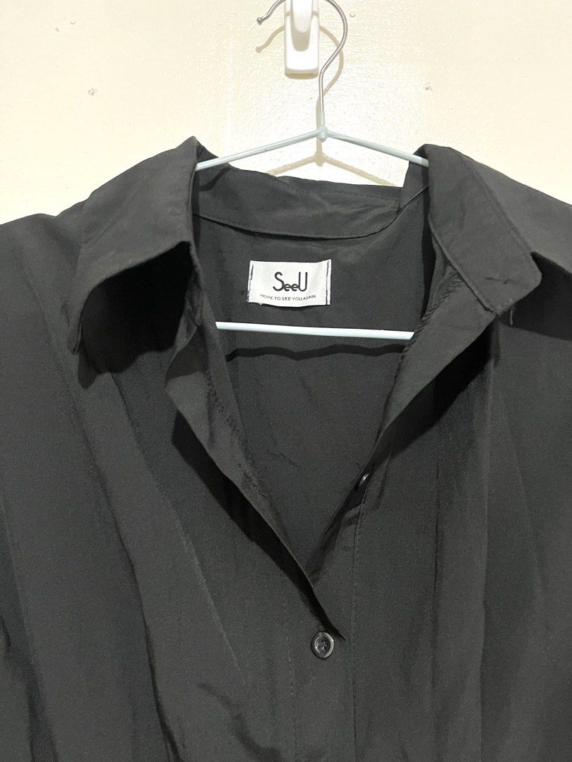black collared midi dress (Category: Dresses) located in Bulacan. Submitted by wear.elocin (Listing ID 1459792409, Image 2). Description: no size on tag can fit medium-XL.