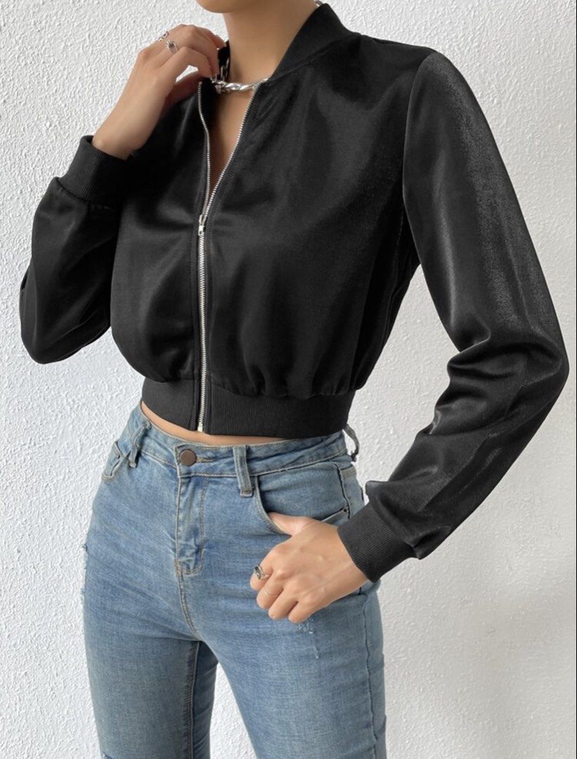 Black croptop jacket (Category: Coats, Jackets and Outerwear) located in Manila. Submitted by katalbasbo63553 (Listing ID 1459877675, Image 2). Description: - twice used - perfect for jeans - black croptop jacket .