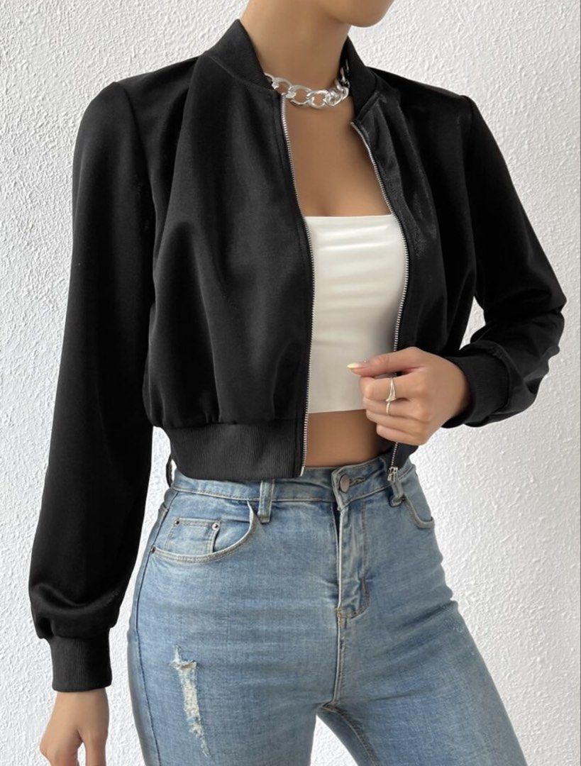 Black croptop jacket (Category: Coats, Jackets and Outerwear) located in Manila. Submitted by katalbasbo63553 (Listing ID 1459877675, Image 1). Description: - twice used - perfect for jeans - black croptop jacket .
