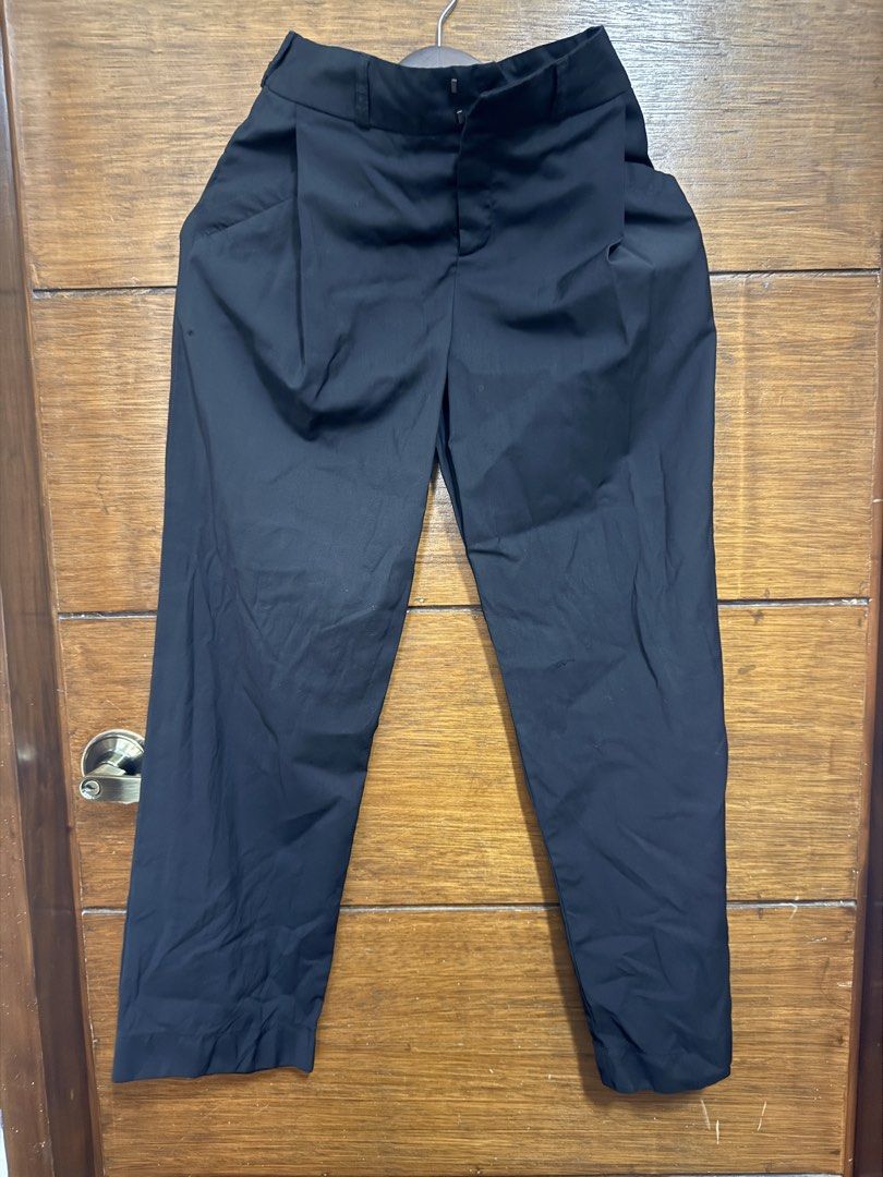 Black Wide Leg Trousers (Category: Other Bottoms) located in Antipolo. Submitted by pinkescee (Listing ID 1459755422, Image 1). Description: - will fit 24 to 25 waistline - originally size 8 but altered for up to 24-25” waistline - Stylish black straight cut trouser - Elegant front pleats - Functional pockets - Made from smooth, lightweight fabric - Versatile: dress up or down - A wardrobe essential!.