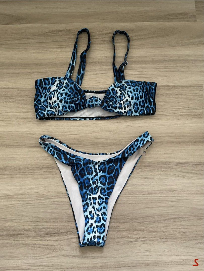 Blue Leopard Print Bikini Set (Category: Bikinis & Swimsuits) located in Manila. Submitted by possiblymaybe.717 (Listing ID 1459778168, Image 1). Description: - Adorable blue leopard print bikini - Two-piece set - Adjustable straps for a perfect fit - Flattering high-cut bottoms - Ideal for beach days, pool parties, or your next vacation!.