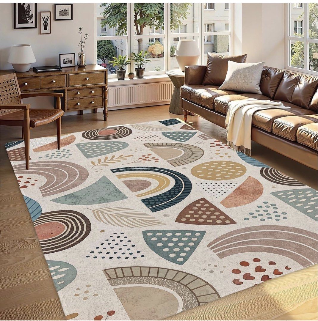 Boho Abstract Geometric Area Rug - 7ft x 5ft (Category: Carpets, Mats & Flooring) located in Caloocan City. Submitted by janine2006 (Listing ID 1459720550, Image 1). Description: - Boho abstract design - Size: 7ft x 5ft - Ideal for living rooms, bedrooms, or garden spaces - Kid and pet friendly - Non-shedding and comfortable underfoot - Easy to clean: spot clean, vacuum, or machine washable From USA .