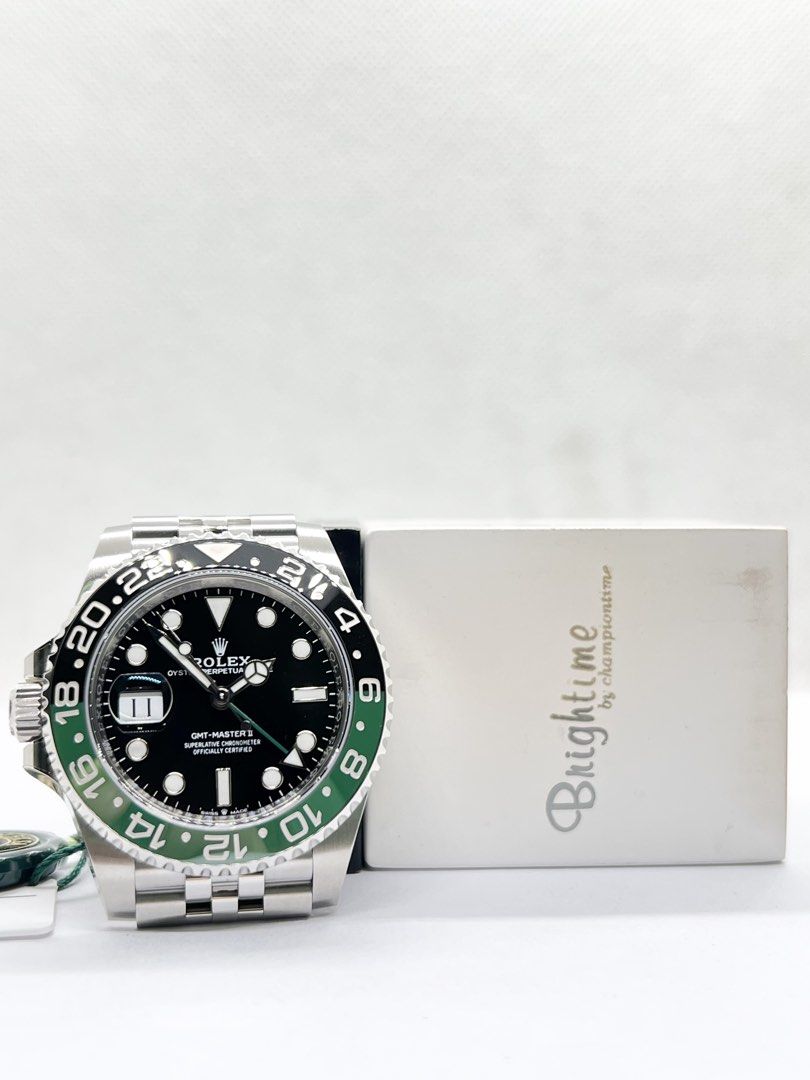 Brand New Rolex Oyster Gmt Master II 126720VTNR “Sprite” Black Dial Automatic Steel Casing Bracelet ( Sept 26 ) (Category: Watches) located in Singapore. Submitted by brightime (Listing ID 1459801315, Image 3). Description: Brand New Rolex Oyster Gmt Master II 126720VTNR “Sprite” Black Dial Automatic Steel Casing Bracelet ( Sept 26 ) ** Brand New ** ** Stickers Removed By AD ** Model : 126720VTNR Also known as : Oyster Gmt Master II “Sprite” Case