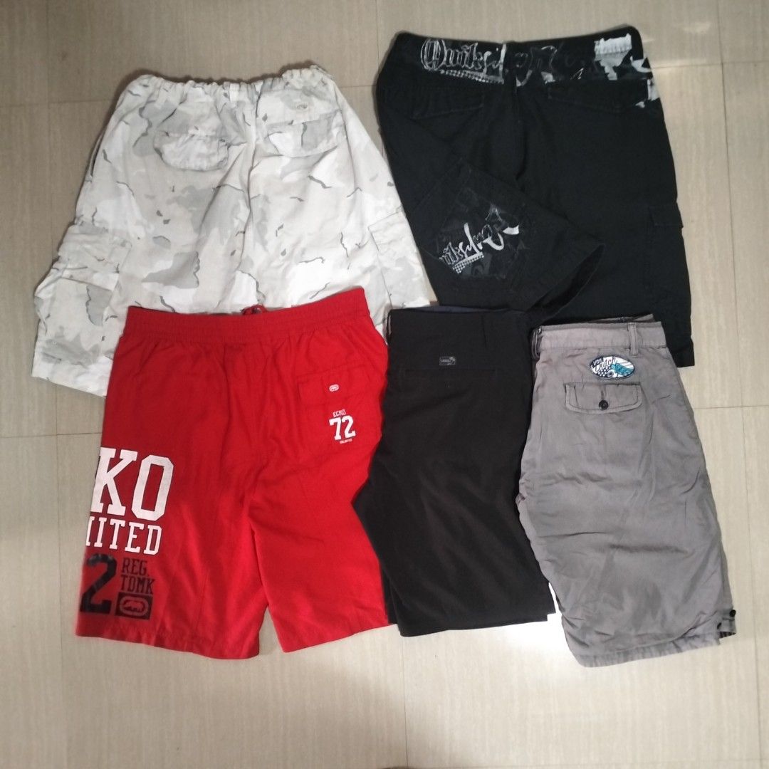 Bundle of 5 Men's Shorts - Ecko, Cargo, Plaid (Category: Shorts) located in Manila. Submitted by ghst.thrift (Listing ID 1459817566, Image 2). Description: aspack or split PM FOR DETAILS.
