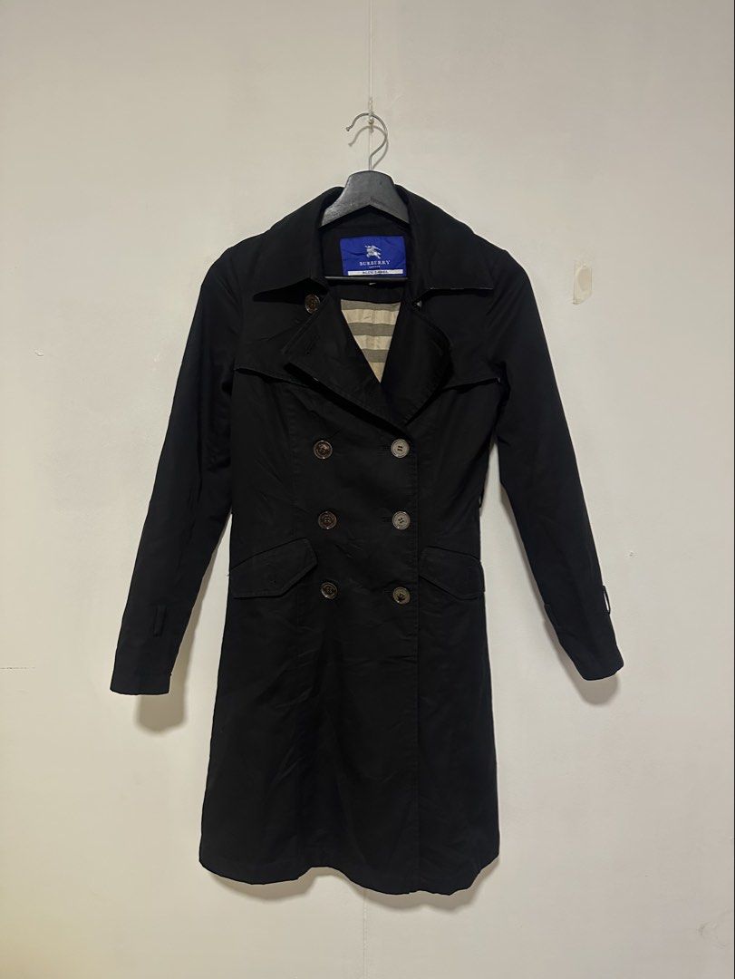 Burberry Blue Label Trench Coat (Category: Coats, Jackets and Outerwear) located in Las Pinas. Submitted by archimedes.joaquin (Listing ID 1459792096, Image 1). Description: Good as new - color rate 9.8/10 - sz 36 / Small womens - Burberry All Buttons no washtag issue: missing belt sa sleeve .