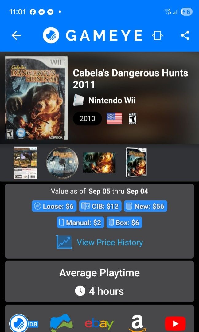 Cabela's Dangerous Hunts 2011 Wii Game (sealed) (Category: Nintendo) located in Quezon City. Submitted by gwift (Listing ID 1459712787, Image 3). Description: - Global hunting adventure - Face off against deadly predators - 12 intense adventures - Over 30 head-to-head multiplayer shooting galleries - Compatible with Wii Zapper -selling based on current US market value x 50 -price subject for update on day of inquiry/purchase due to current market