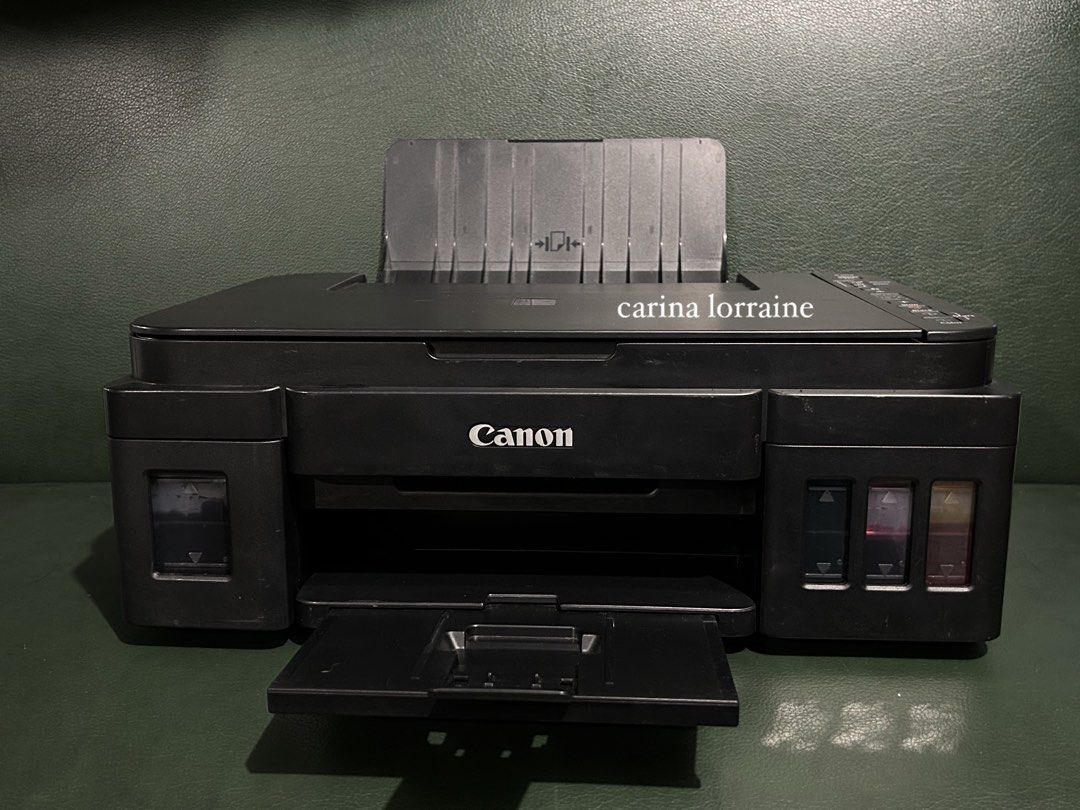 canon g3010 printer (Category: Printers, Scanners & Copiers) located in Manila. Submitted by k.gonzales (Listing ID 1459864086, Image 2). Description: Canon G3010 Printer ✅ Wireless ( Can print using phone ) ✅ Print ( Short, A4, Long ) ✅ Photocopy ( Short & A4 ) ✅ Scan ( Short & A4 ) ✅ Borderless Printing ✅ Dye Ink ✅ Continuous Ink ✅ No issue Pick up | Lalamove ₱4,000.