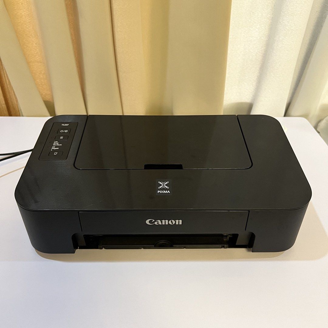 Canon Printer PIXMA TS207 (Category: Printers, Scanners & Copiers) located in San Fernando. Submitted by ducklutter (Listing ID 1459816572, Image 1). Description: Condition: - Powers on normally - Can print - Prints with large horizontal gaps / blank lines - May require cleaning, printhead maintenance, or repair RFS: I’m currently using a MacBook Pro and am upgrading to a printer with better Mac compatibility. IMPORTANT: This is sold as-is. I can