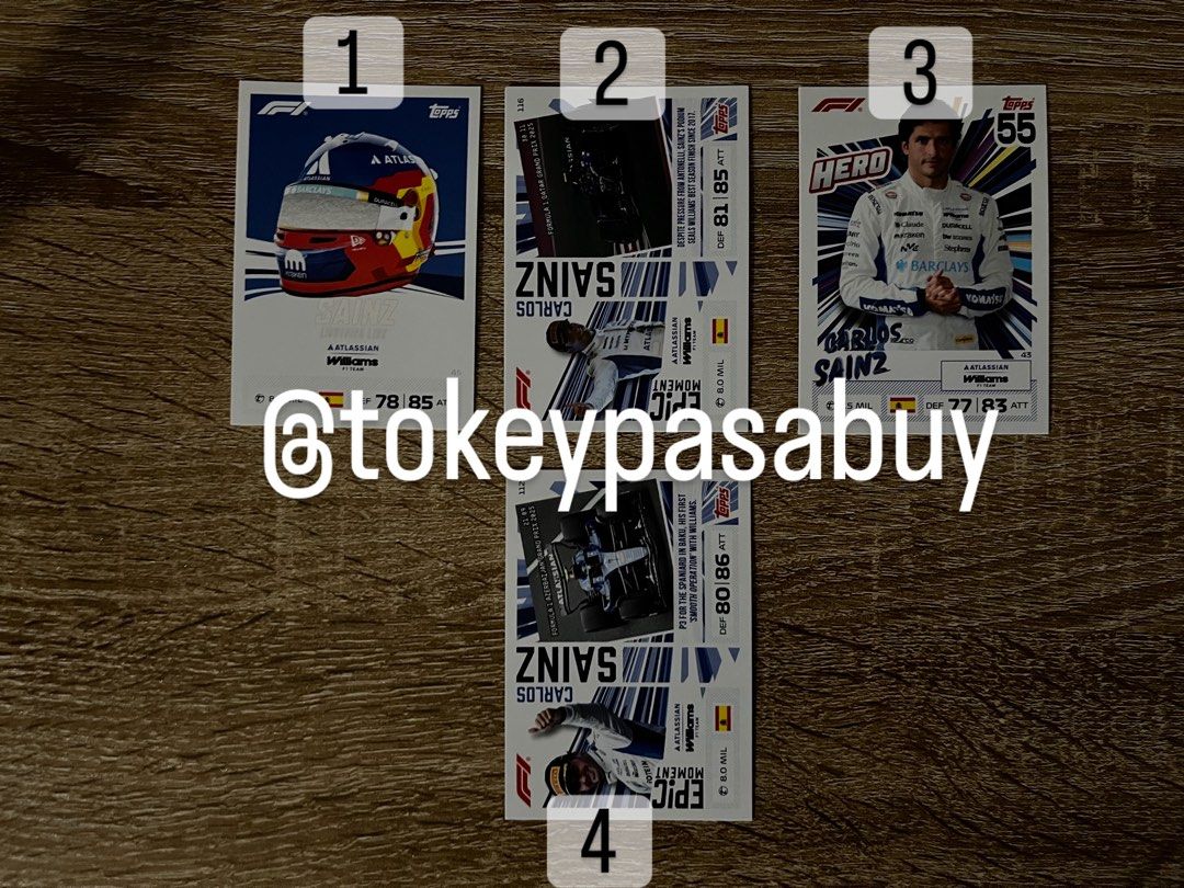 CARLOS SAINZ F1 CARDS (Category: Raw Singles) located in Paranaque City. Submitted by tokeypasabuy (Listing ID 1458025167, Image 1). Description: ONHAND 👌 READY TO SHIP 👌 OFFICIAL 👌 CARLOS SAINZ F1 CARDS 150 PHP EA MOP: Maribank/Bank Transfers MOD: SCO/JNT DM for Inquiries 😊.