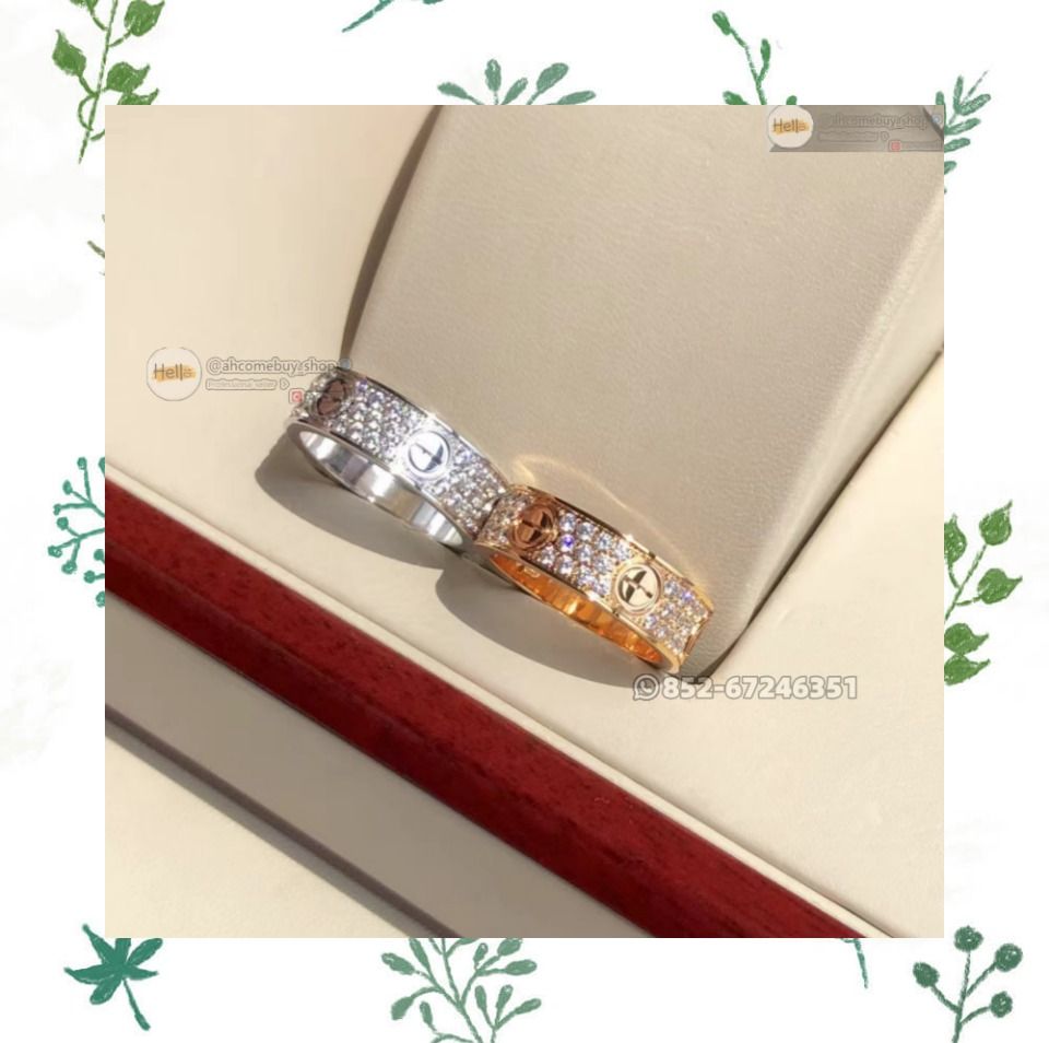 Cartier卡地亞 LOVE滿鑽螺絲戒指 （分類：飾物及配件）位於 Hong Kong。 由 ahcomebuy_shop 提交（商品編號 1459779333，圖片 1）。簡介： 原裝full set packing: 品牌標籤 正品卡 保養卡 小冊子 收納/防塵袋 禮盒 購物袋。