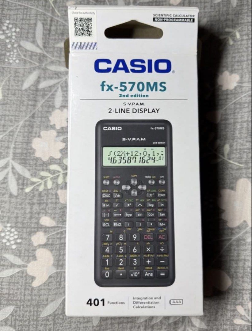 Casio - fx-570MS 2nd Edition (Category: Office & Business Technology) located in Las Pinas. Submitted by delifits (Listing ID 1459785102, Image 3). Description: Bought for ₱1,200 in National Bookstore to be used for Board Exams. Ended up not using! .