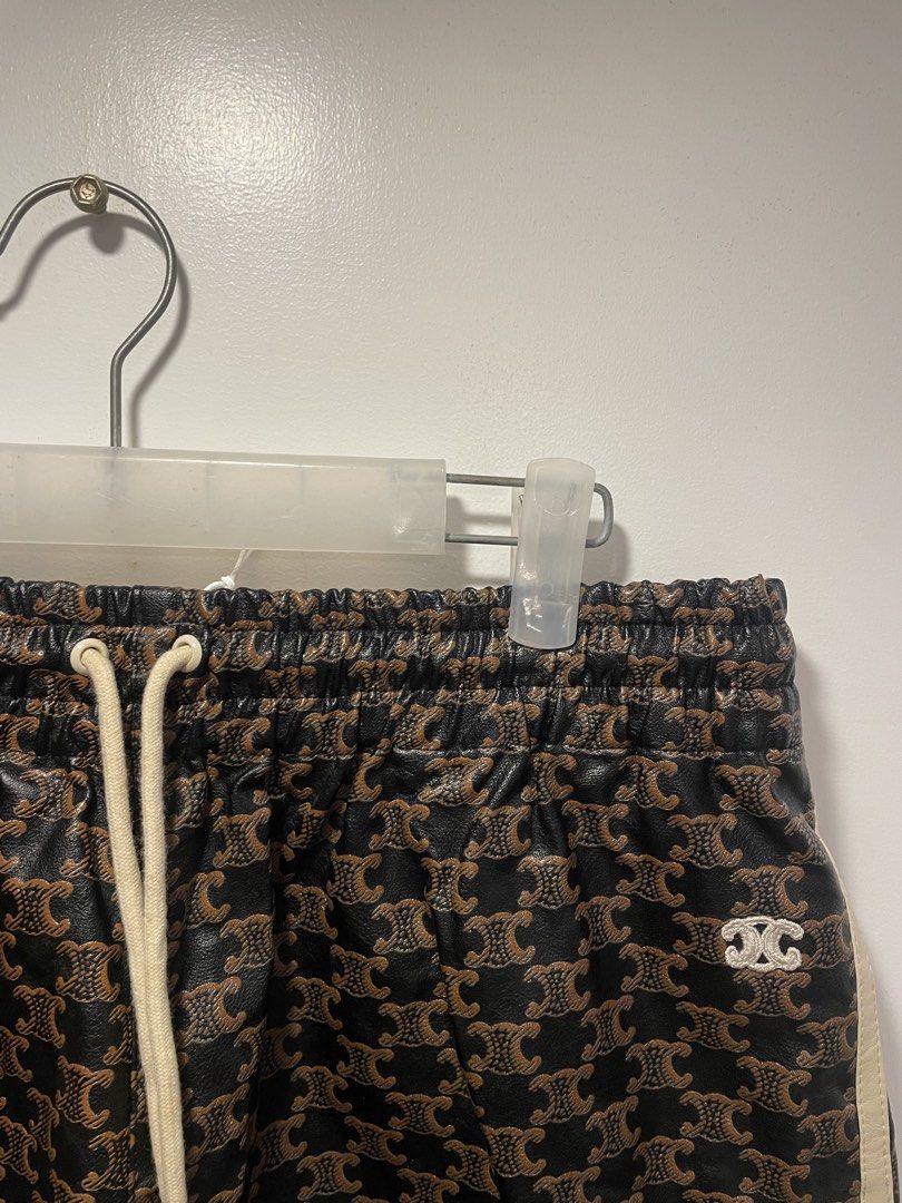 Celine Athletic Lambskin Leather Shorts With Monogram Print (Category: Shorts) located in Bacolod City. Submitted by moboandmoga (Listing ID 1459789848, Image 3). Description: Celine Athletic Lambskin Leather Shorts With Monogram Print Size: 30-31 Excellent Condition .