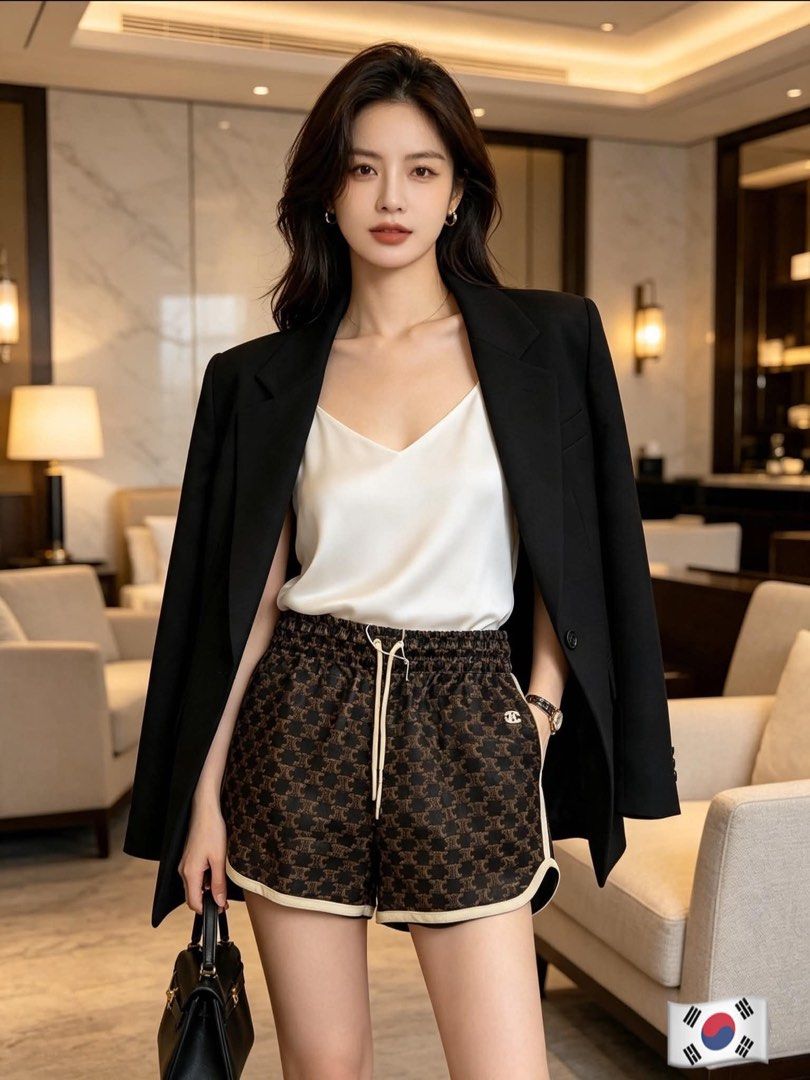 Celine Athletic Lambskin Leather Shorts With Monogram Print (Category: Shorts) located in Bacolod City. Submitted by moboandmoga (Listing ID 1459789848, Image 1). Description: Celine Athletic Lambskin Leather Shorts With Monogram Print Size: 30-31 Excellent Condition .