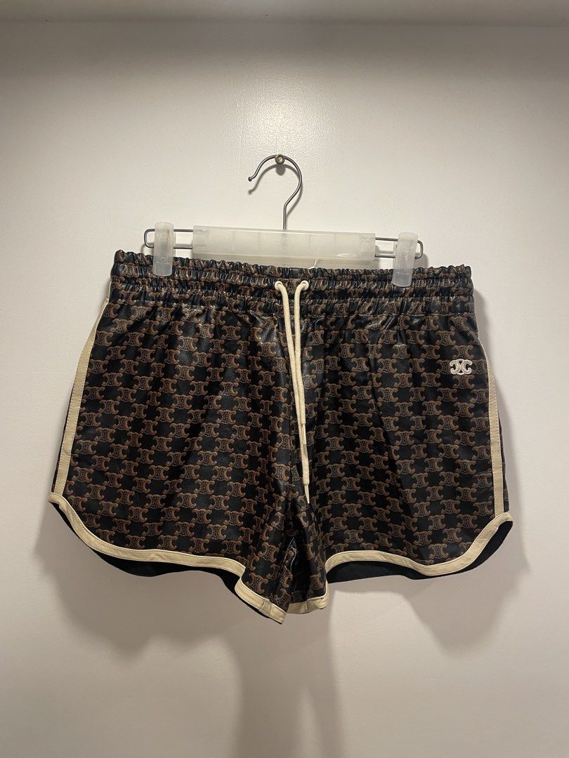 Celine Athletic Lambskin Leather Shorts With Monogram Print (Category: Shorts) located in Bacolod City. Submitted by moboandmoga (Listing ID 1459789848, Image 2). Description: Celine Athletic Lambskin Leather Shorts With Monogram Print Size: 30-31 Excellent Condition .