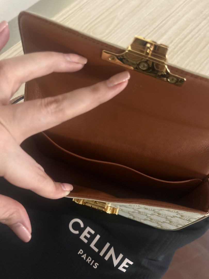 Celine Triomphe Canvas Bag (Category: Luxury Bags & Wallets) located in Cebu City. Submitted by serene_simplicity (Listing ID 1459695724, Image 3). Description: - “OG quality” Celine bag - Features iconic Triomphe canvas print - Brown leather strap and trim - Elegant gold hardware - Comes with original dust bag - Ideal for everyday style and practicality.