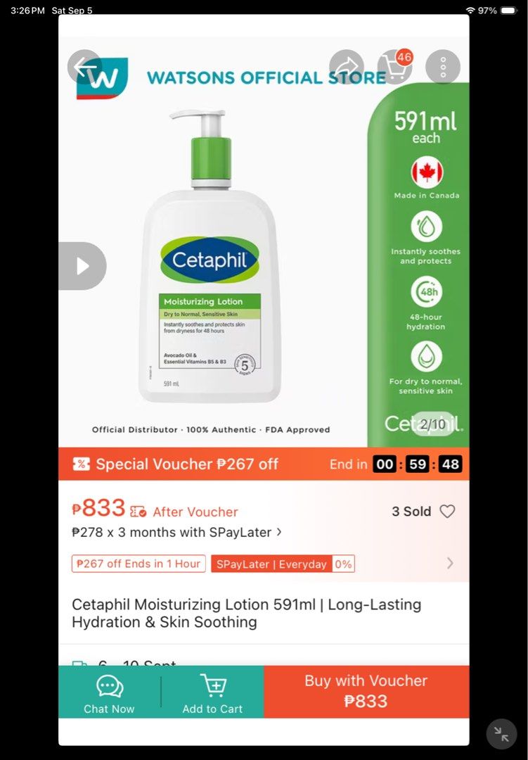Cetaphil Moisturizing Lotion Only‼️ (Category: Face Care) located in Angeles City. Submitted by secret_spot (Listing ID 1459763401, Image 3). Description: LOTION ONLY‼️ Sealed ‼️ Unused‼️.