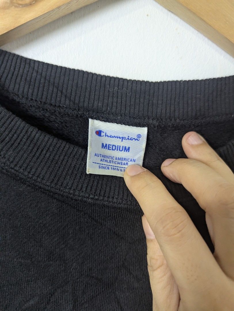 Champion Crewneck Sweatshirt for Men - Medium (Category: Coats, Jackets and Outerwear) located in Quezon City. Submitted by activefitforless (Listing ID 1459729247, Image 3). Description: All items are preloved / thrifted and may show normal signs of previous use. Any noticeable flaws will be disclosed whenever possible. Please check the actual item photos and measurements before purchasing. AI-generated model images are used for styling and fit 