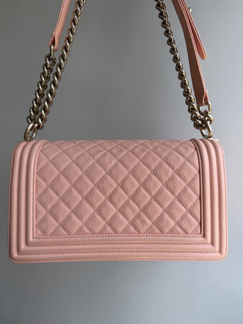 Chanel Le Boy Medium Caviar (Category: Luxury Bags & Wallets) located in Makati City. Submitted by theladyluxxe (Listing ID 1459714024, Image 2). Description: Authentic Chanel Le Boy GHW Old Medium Caviar leather Excellent Condition Series 29 Hologram Intact Comes w/ dust bag & Legit Grails certificate of authenticity .