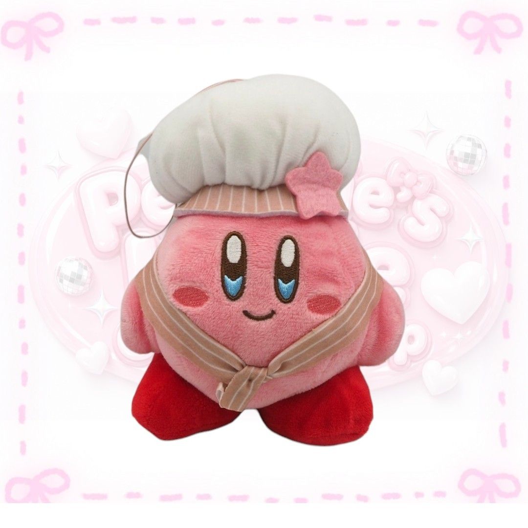 Chef Kirby Plush Toy with Chef Hat and Apron (Category: Plushies & Soft Toys) located in Sorsogon. Submitted by mitchelle0425 (Listing ID 1459872207, Image 1). Description: - Adorable Kirby plush toy dressed as a chef. - Features a classic white chef hat and a pink apron. - Made of soft, huggable pink material. - Distinctive red feet. - Ideal for any Kirby enthusiast or collector. - Makes a great display piece..
