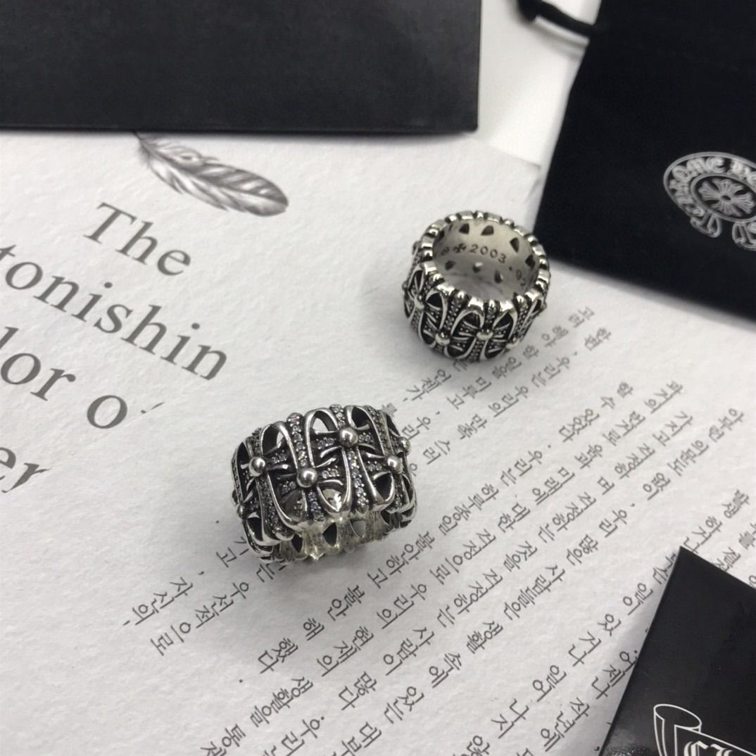 Chrome Hearts Style Ring Silver 925 (Category: Rings) located in Caloocan City. Submitted by freemountain-814cc6 (Listing ID 1459710567, Image 1). Description: - Genuine silver ring with intricate cross detailing. - Features small embedded stones for added sparkle. - Clearly marked '2003.925' indicating sterling silver quality. - Substantial, heavy feel for a statement piece. - Comes with a complimentary black pouch for safekeeping..