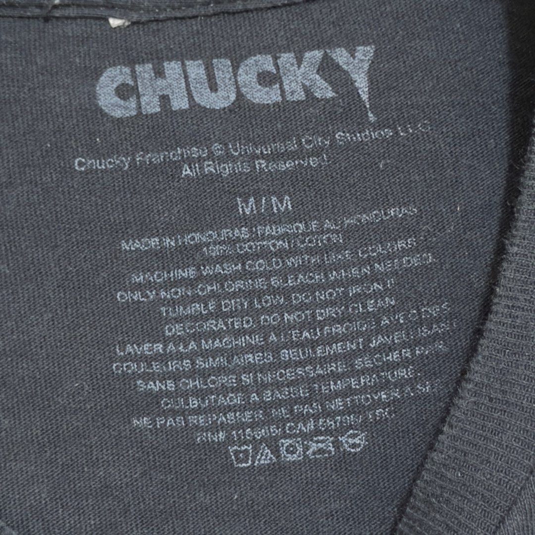 Chucky + Tiff Horror Tee Shirt (Category: Tshirts & Polo Shirts ) located in Dinalupihan. Submitted by brokencasket (Listing ID 1459823864, Image 3). Description: Chucky + Tiff Horror Tee Shirt Size M. 18 in width 27.5 in length.