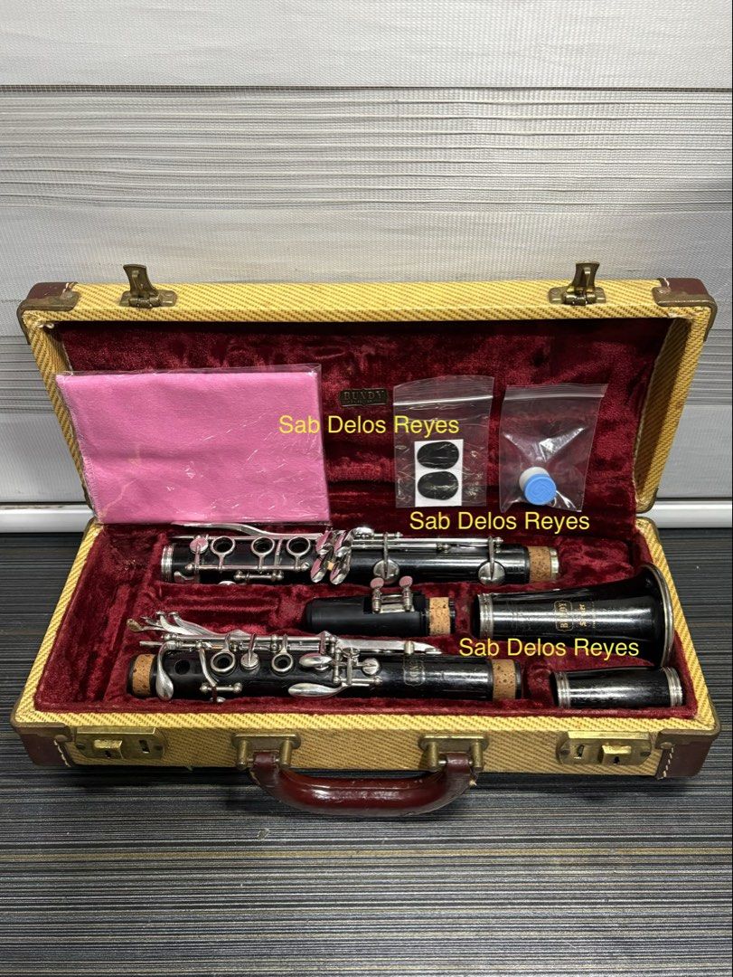 Clarinet Bundy Selmer Wood (Category: Musical Instruments) located in Manila. Submitted by musicman12 (Listing ID 1459855731, Image 1). Description: Clarinet : Bundy Selmer Elkhart Indiana Wood Clarinet New Leather Pads Selmer Goldentone Mouthpiece Bundy Selmer Original Hardcase Cleaning Cloth Cork Grease Mouthpiece patch Ready To Play🎼🎶🎶.