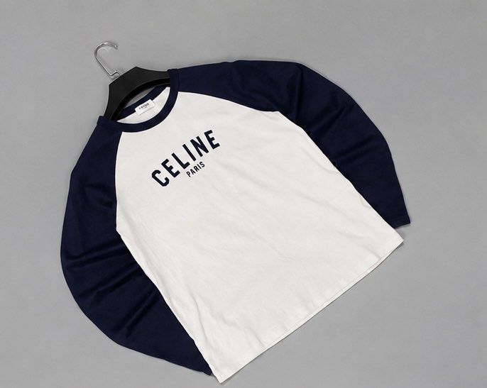 CLN Raglan Long Sleeve T-Shirt (Category: Longsleeves) located in Muntinlupa City. Submitted by downtodeclutter (Listing ID 1459695540, Image 2). Description: - Classic Cln raglan long sleeve tee - White body with navy blue sleeves and collar - Comfortable 100% cotton material - Perfect for casual wear, easily styled with jeans or shorts - No flaw or issue - S on tag - 17.5” Width, 22” Length.