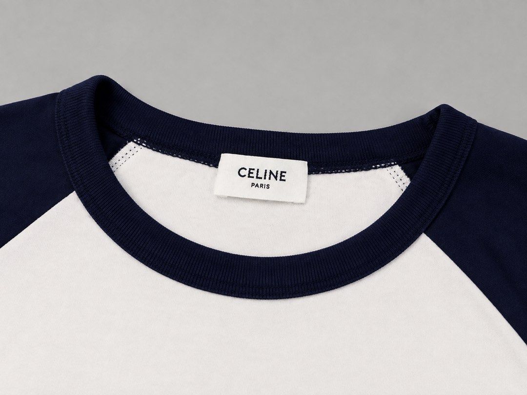 CLN Raglan Long Sleeve T-Shirt (Category: Longsleeves) located in Muntinlupa City. Submitted by downtodeclutter (Listing ID 1459695540, Image 3). Description: - Classic Cln raglan long sleeve tee - White body with navy blue sleeves and collar - Comfortable 100% cotton material - Perfect for casual wear, easily styled with jeans or shorts - No flaw or issue - S on tag - 17.5” Width, 22” Length.
