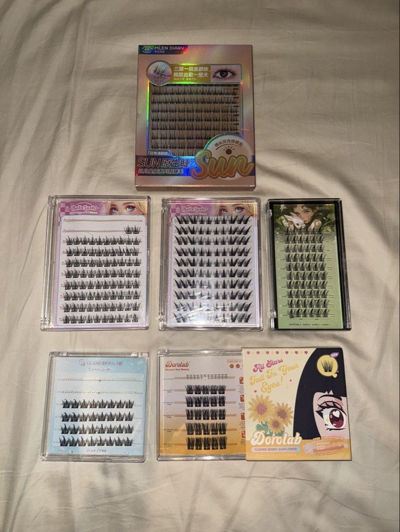 Cluster Lashes Bundle (Category: Makeup) located in Manila. Submitted by kdollie (Listing ID 1459870987, Image 1). Description: MLEN Diary Sun - complete (needs lash glue) Babelash BA05 - opened Babelash BA17 - complete Elyzza - complete (needs lash glue) Dorolab Sunflower - complete Glamorous Me Puppy - opened .