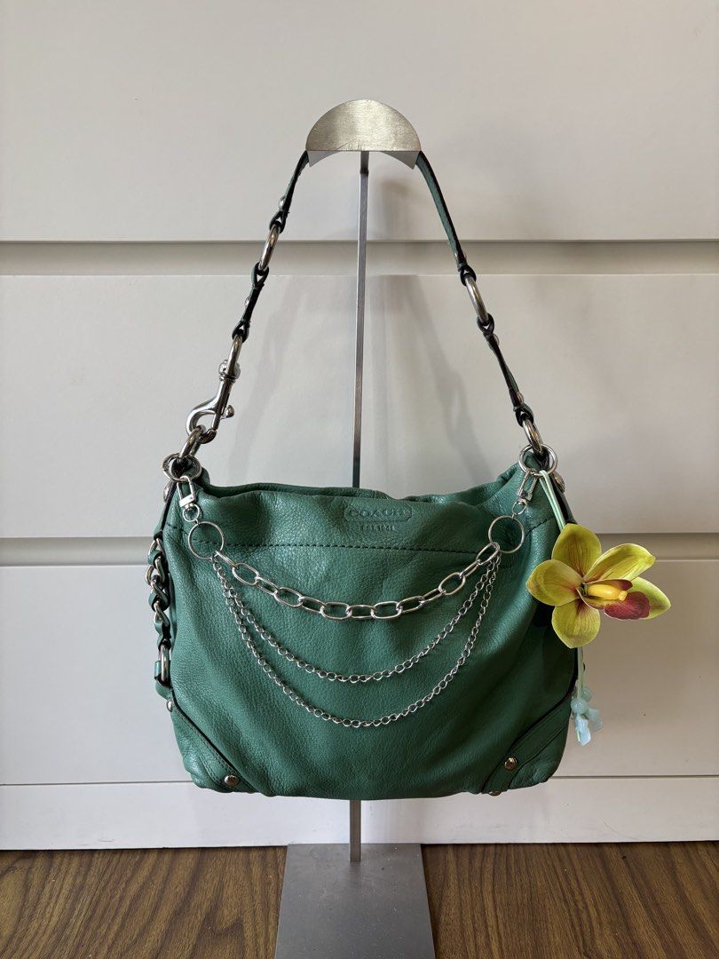 [CLEARANCE SALE] Coach Teal Green Pebbled Leather Carly (Category: Luxury Bags & Wallets) located in Manila. Submitted by vintage.maem (Listing ID 1459761758, Image 1). Description: CCH Teal Green Pebbled Leather Carly Code: F15251 *𝘤𝘩𝘢𝘳𝘮 𝘯𝘰𝘵 𝘪𝘯𝘤𝘭𝘶𝘥𝘦𝘥* Condition: 9/10 Rank A Mine: ₱4999 ⚠️ Signs of wear, missing hangtag.