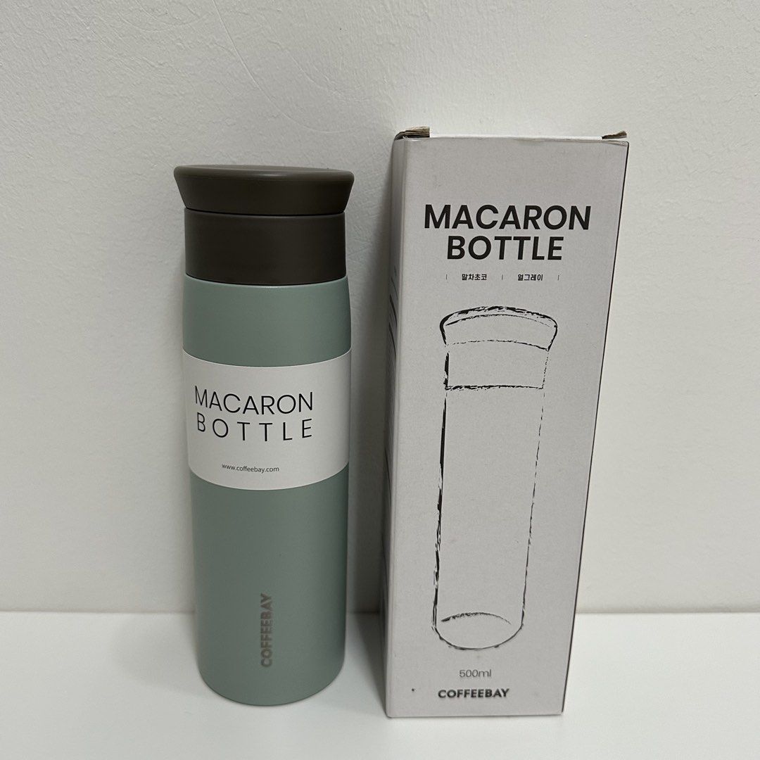 Coffeebay Macaron Bottle Tumbler 500ml (Category: Water Bottles & Tumblers) located in Cavite. Submitted by ppyongg (Listing ID 1459822071, Image 2). Description: ~color: green ~bought for 1050php.