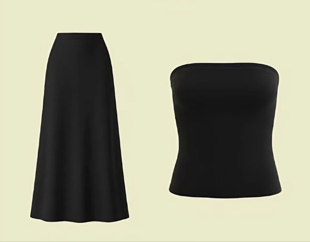 COORD SET - Maxi Skirt & Tube Top (Category: Sets or Coordinates) located in Las Pinas. Submitted by ionwantitnomore (Listing ID 1459689845, Image 2). Description: Co-ord set. BLACK Skirt and tube top Fits M-L (but very stretchy) Used once for try on .