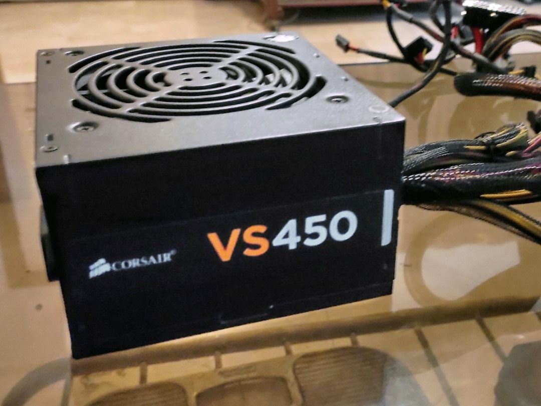 Corsair VS450 ATX Power Supply Unit [Seal Intact] (Category: Computer Parts) located in Paranaque City. Submitted by marvin.cavalida (Listing ID 1459769109, Image 1). Description: - Corsair VS450 Power Supply 80 Plus Certified - Very seldom used - 450W Capacity - Tested and confirmed working - Factory seals intact - All necessary cables included Test and pick up at: 12 Pluto St. Bricktown, Brgy. Moonwalk, Paranaque 1709 Tawag na lang 0960-108-08-