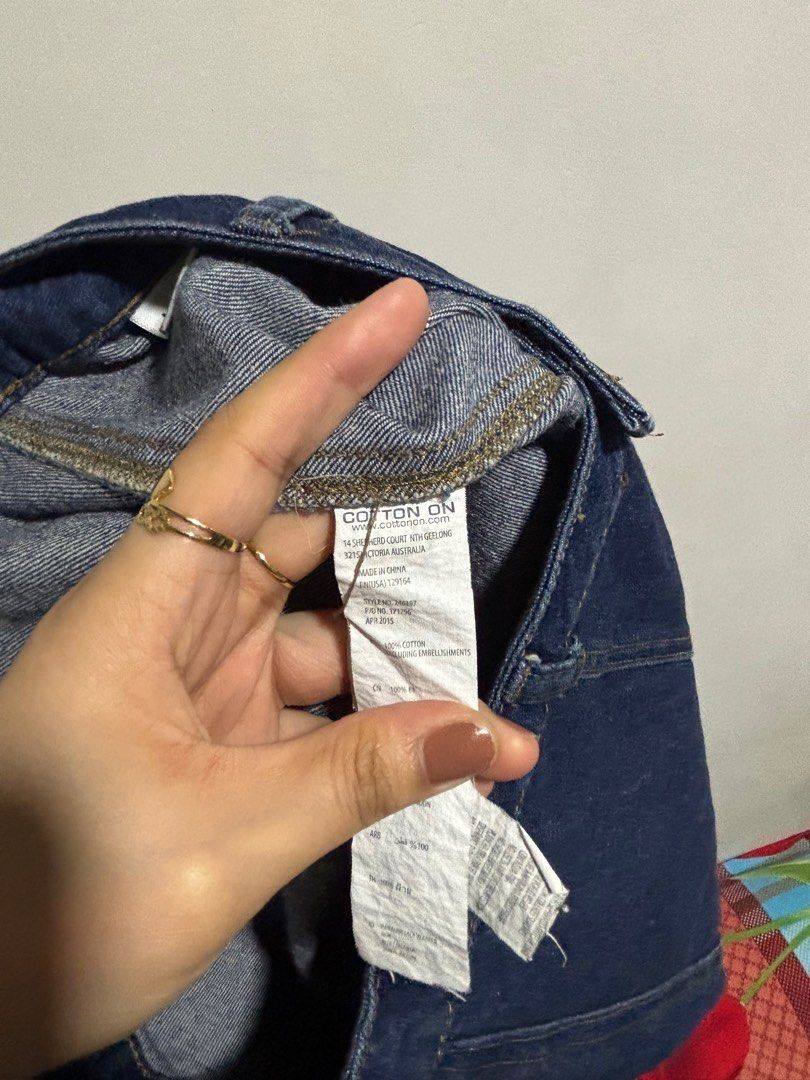 Cotton On Denim Skirt (Category: Skirts) located in Cavite. Submitted by aceepreeloved (Listing ID 1459783408, Image 3). Description: - Cotton On denim skirt - A-line silhouette - Dark wash - Button-down front - Size: AUS 10, USA 6, EUR 38 - Perfect for casual wear - Made in China Waist: 14 in Hips: 20 in Length: 17 in.