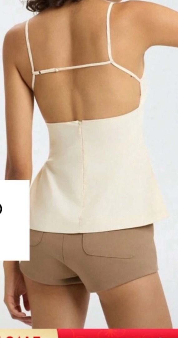 Cream Backless Top (Category: Sets or Coordinates) located in Manila. Submitted by notsobella_ (Listing ID 1459859691, Image 2). Description: Cream Backless Top CONDITION: GOOD AS NEW (fitted only, never worn out) SIZE: SMALL .