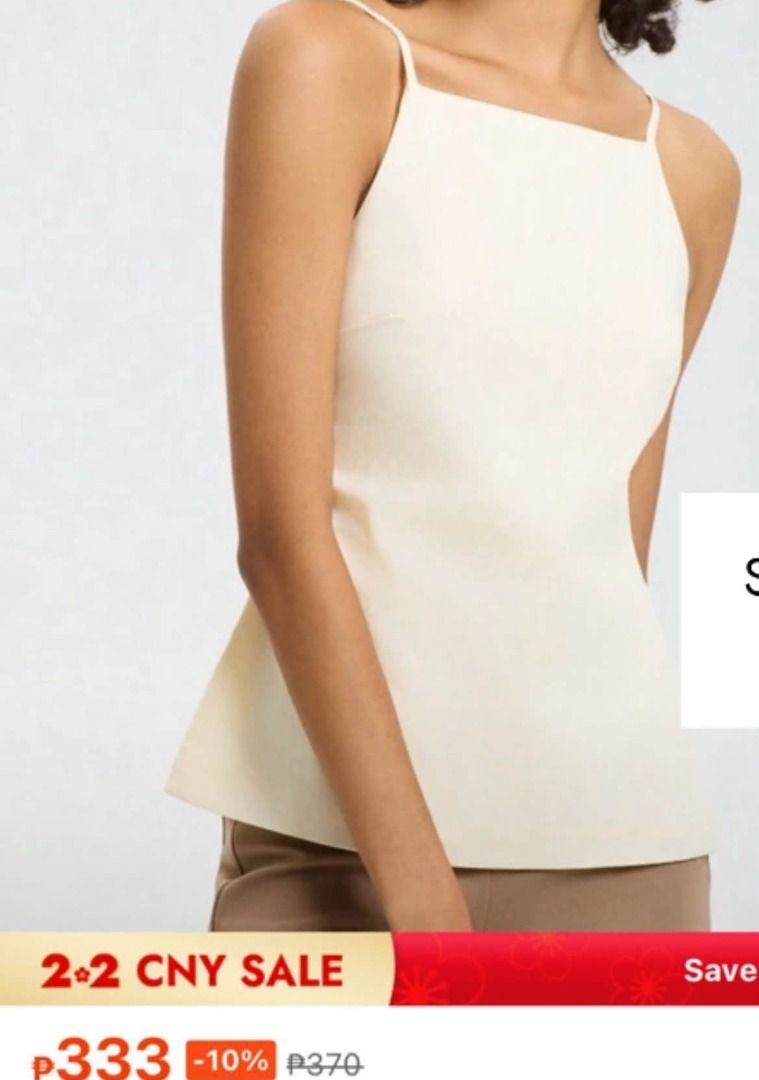Cream Backless Top (Category: Sets or Coordinates) located in Manila. Submitted by notsobella_ (Listing ID 1459859691, Image 1). Description: Cream Backless Top CONDITION: GOOD AS NEW (fitted only, never worn out) SIZE: SMALL .