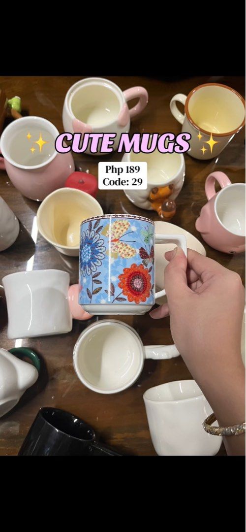 Cute Floral Mugs (Category: Coffee & Tea Tableware) located in Cavite. Submitted by thinkerbelle_certified (Listing ID 1459813210, Image 1). Description: .
