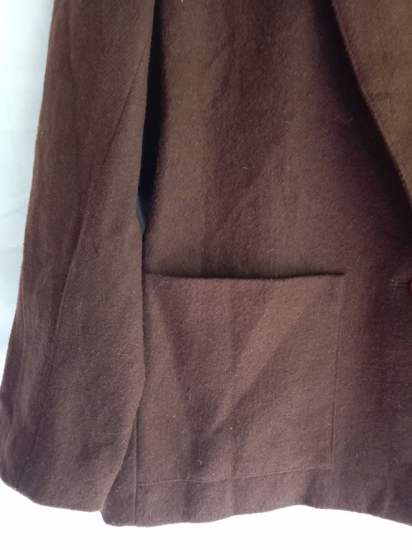 dark brown wool vintage oversize blazer (Category: Coats, Jackets and Outerwear) located in Bontoc. Submitted by irene_banganan (Listing ID 1459795019, Image 3). Description: dark brown wool vintage oversize blazer made in taiwan bust 44" | 29" long, fits until XL has shoulder pads, fully lined makapal, no stretch well made and high quality no flaws, excellent condition.