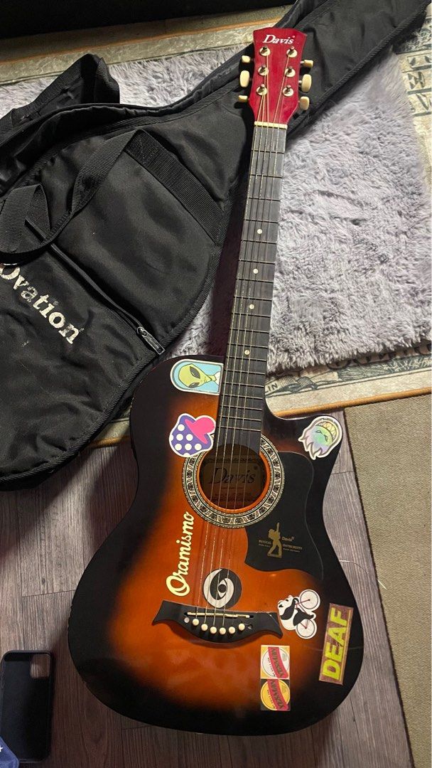 Davis Guitar (Category: Musical Instruments) located in Caloocan City. Submitted by dhazylcollectivez (Listing ID 1459791020, Image 2). Description: FOR SALEE! BILHIN NYO NA NGA BOSS Davis a/e guitar model# JG38C FRET: 18 TOP: MAPLE BACK & SIDE: MAPLE Fingerboard: ROSEWOOD BRIDGE: PLASTIC MACHINEHEAD: PLASTIC EQUALIZER: EQ2(PS-900) Rfs: mag aabroad na gusto na ipaalaga sa iba ang baby guitar ko pack with ovation round gig bag pm pm rfs: magpapali
