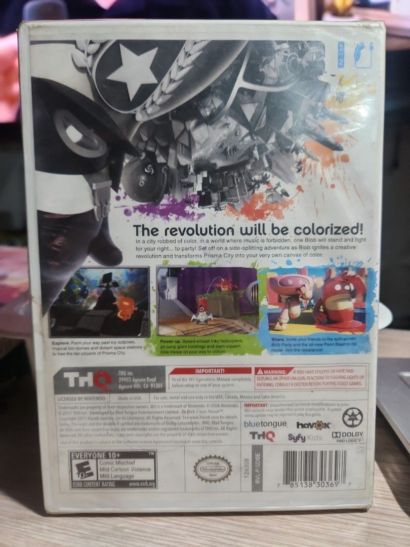 De Blob 2 Nintendo Wii Game (sealed) (Category: Nintendo) located in Quezon City. Submitted by gwift (Listing ID 1459698307, Image 2). Description: - De Blob 2 for Nintendo Wii - Published by THQ - ESRB Rating: E10+ (Everyone 10+) - Brand new, sealed in plastic wrap - Highly entertaining for all ages -selling based on current US market value x 50 -price subject for update on day of inquiry/purchase due to current market value -using GAMEYE price 