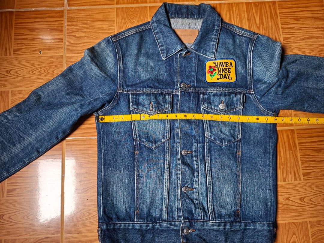 SANDRO PARIS Denim Jacket (Category: Coats, Jackets and Outerwear) located in Caloocan City. Submitted by zenfox.43189b (Listing ID 1459743066, Image 2). Description: excellent condition size: M L: 25 W: 20.